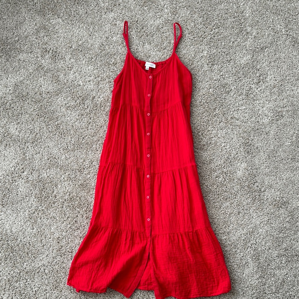 Red Button-Down Sundress
